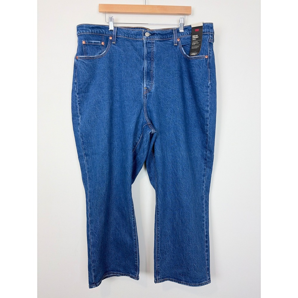 Levi's Ribcage Straight Ankle Blue Sz 22W Super High Rise Denim Jeans‎ NWT